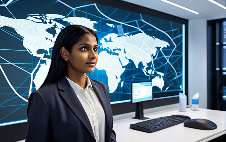 Digital Transformation Specialist**

"A professional, perhaps a South Asian man or woman, stands confidently in a modern, digitally transformed office environment. Holographic projections and glowing data streams illustrate the seamless integration of AI, cloud computing, and automated processes. In the background, diverse individuals are efficiently interacting with digital systems, indicating improved performance and a superior customer experience. The image should convey innovation, efficiency, and a forward-looking approach to service delivery in a culturally relevant setting."

**